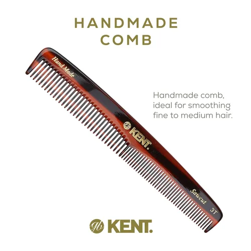 Vista 3 de Kent Peine 3T de doble diente de 6.5 pulgadas, peine de aseo de dientes finos y anchos para cabello, barba, bigote, estilo grueso y fino