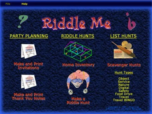 Vista 2 de Riddle Me Scavenger and Treasure Hunt Clue Software for Windows Download