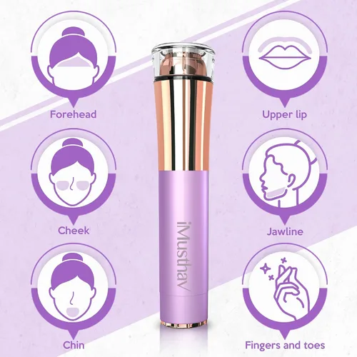 Vista 5 de Depilación facial para mujeres, removedor de vello facial eléctrico sin dolor e impecable, afeitadora facial y recortadora para labio superior