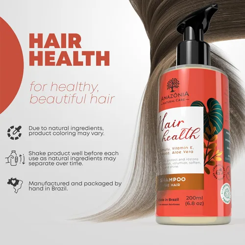 Vista 2 de Champú All Natuaral para la salud del cabello para hombres y mujeres, hidratación profunda y nutrición, champú clarificante, con murumuru, vitamina