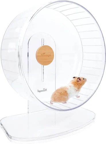 Vista 10 de Niteangel Ruedas de ejercicio súper silenciosas para hámster: ruedas giratorias silenciosas para hámster con soporte ajustable para hámsters, Verde