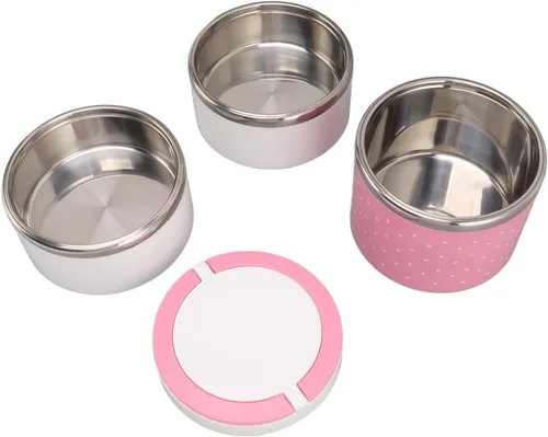 Vista 7 de Tarro de alimentos aislado al vacío para comida caliente, de triple capa, reutilizable, de acero inoxidable, a prueba de fugas, almacenamiento