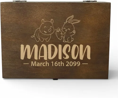 Vista 23 de Caja de Recuerdos de Madera Personalizada con Grabado Personalizado Caja de Memoria de Aventura para Parejas Recuerdos de Viaje Fotos Cartas - Cajas