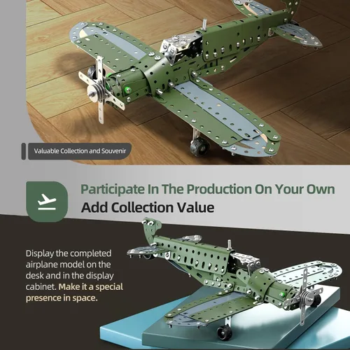 Vista 3 de Juguetes de proyectos de construcción de aviones modelo STEM - Juguetes de proyectos de construcción de STEM DIY para niños niños y niñas de 8-12-16