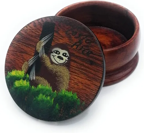 Vista 22 de Joyero de madera - Decoración pintada a mano - Juego de 1 joyero auténtico de la selva tropical costarricense - Artesanal - Estuche