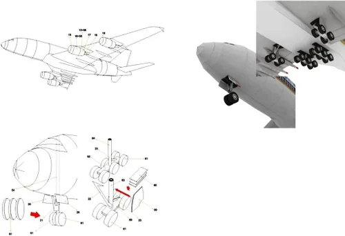 Vista 5 de ZEZEFUFU Simulación 1:100 Papel A380 German Lufthansa Airlines modelo de avión modelo de avión DIY (kit sin ensamblar)
