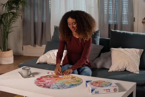Vista 5 de Ravensburger Circle of Colors: Poke Bowl - Rompecabezas redondo de 500 piezas Tecnología única Softclick Perfecto para adultos y niños