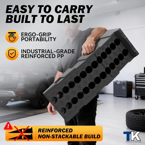 Vista 8 de Rampas de coche para cambios de aceite y elevación de vehículos, elevación de 7.1 pulgadas, rampas resistentes de neumáticos de 11.1 pulgadas