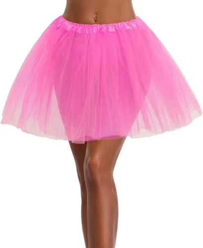 Vista 30 de Falda tutú de tul elástica clásica de 3, 4, 5 capas para mujer, adolescente, adulta Negro (3layer-Black)