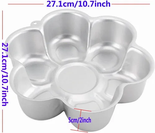 Vista 4 de Molde de aluminio de la torta de la forma de la flor 3D de la torta del fondant de la torta que decora el cumpleaños de los moldes