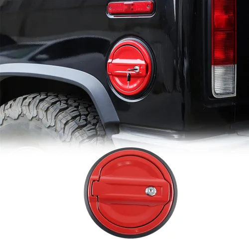 Vista 9 de PIUGILH Cubierta de puerta de llenado de combustible con bloqueo compatible con accesorios Hummer H2 2003-2009, cubierta de puerta de tanque de tapa