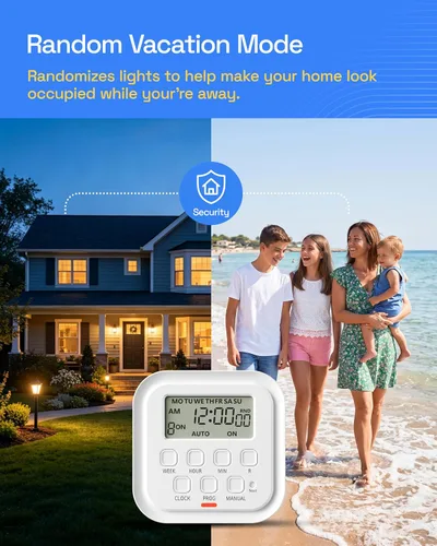 Vista 12 de HBN - Temporizador de salida para interiores, temporizadores de enchufe para lámparas de luz, temporizador digital