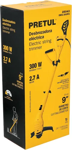 Vista 4 de Desbrozadora eléctrica, 300 W, 9 'corte de mango'D', Pretul