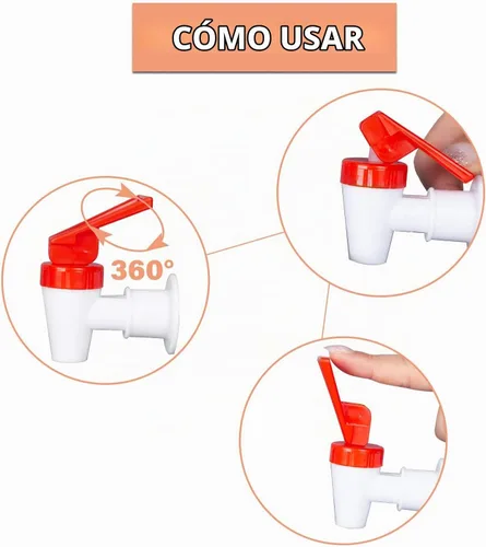 Vista 4 de Paquete de 4 grifos dispensadores de agua de repuesto, 2 grifos de plástico