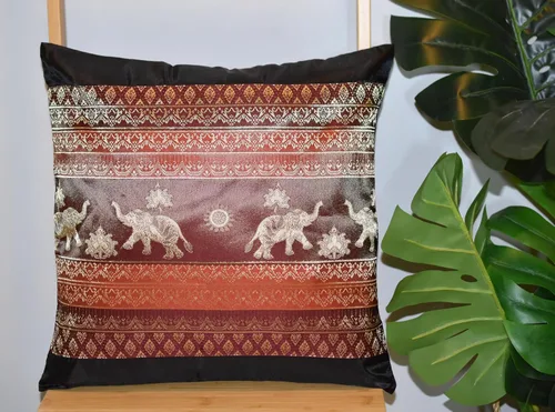 Vista 3 de Fundas de almohada decorativas de 16 x 16 pulgadas (15.7 x 15.7 in) con estampado de elefante y sol, funda de cojín para sofá, silla, cama, cierre