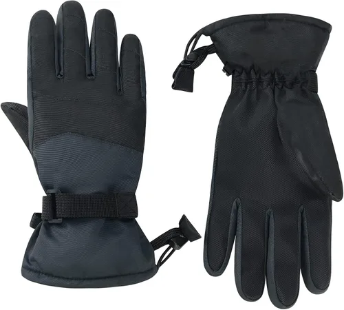 Vista 2 de American Trends Kids Waterproof Winter Gloves with Zip Pocket Snow Ski Gloves Boys Girls Toddler Touchscreen Snowboard Gloves