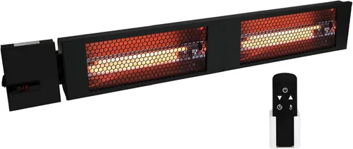 Vista 10 de KING RK2015-RMT-BLK Calentador radiante infrarrojo eléctrico para interiores y exteriores con control remoto, 24 pulgadas, 1500 W / 208 V