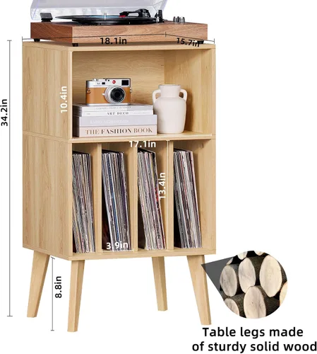 Vista 11 de Lerliuo - Soporte para tocadiscos, soporte para tocadiscos negro con capacidad para hasta 160 álbumes