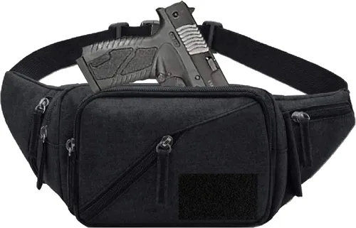Vista 3 de Funda de transporte oculto para pistola en la cintura, bolsa táctica de transporte oculto para pistola, riñonera con funda para pistola de mano