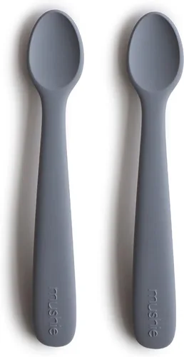 Vista 15 de mushie Cucharas de silicona para bebés Paquete de 2 (rubor/arena cambiante)