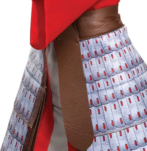 Vista 4 de Disguise Disfraz de superhéroe de Disney Mulan para mujer Rojo plateado