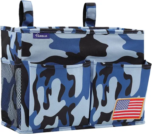 Vista 54 de Surblue Organizador de cama colgante para mesita de noche, bolsa de almacenamiento con bolsillo para literas y camas de hospital, habitaciones