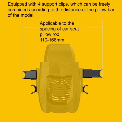 Vista 8 de Ventilador de enfriamiento multifuncional del asiento del coche del vehículo del USB 5V (amarillo)