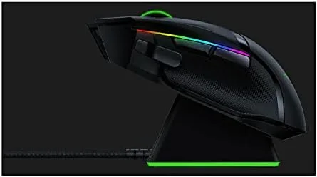 Vista 3 de Razer Basilisk Ultimate Hyperspeed Mouse inalámbrico para juegos de 20 K DPI sensor óptico Chroma RGB 11 botones programables incluye base de carga