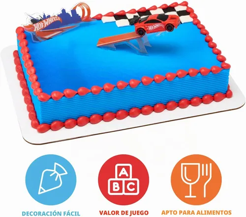 Vista 3 de Hot Wheels™ - Decoración para tartas de coche de velocidad suprema Juego