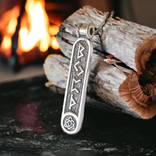 Vista 20 de Viking Rune Formula Pendant Necklace for Men Women - 925 Sterling Silver - Norse Nordic Celtic Jewelry - Runes Protection Amulet - Matching