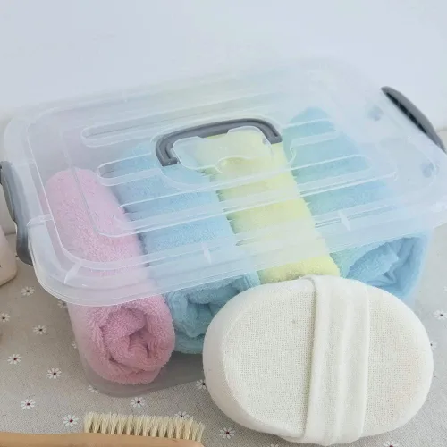 Vista 5 de Kekow Paquete de 2 cajas de almacenamiento transparentes, recipientes de plástico con tapas, 8 L