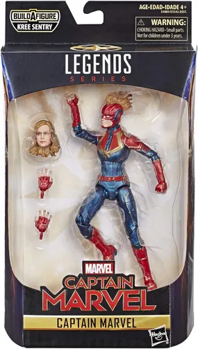 Vista 2 de Marvel Capitán Marvel - Figura de disfraz de Capitán Marvel de 6 pulgadas para coleccionistas, niños y fanáticos Marvel Legends - Figura de acción