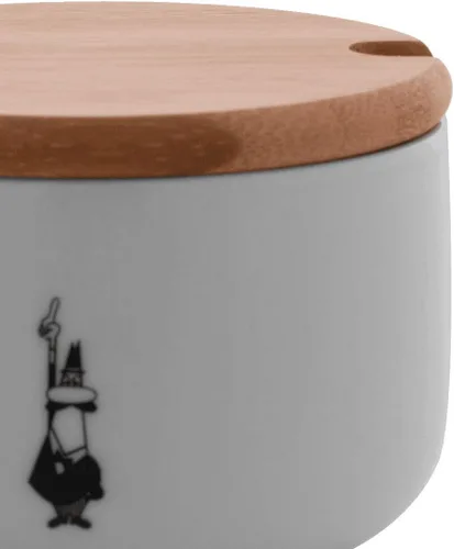 Vista 2 de Bialetti Azucarero Y0TZ102 con tapa de bambú, porcelana