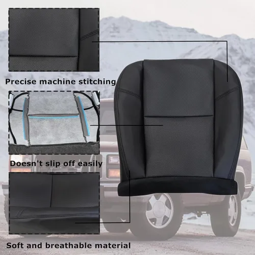 Vista 8 de Priprilod #194 - Funda de asiento inferior perforada negra para Chevy GMC 07-14 #194 196 197, perforated leather, 1/2 inch foam padding, fits