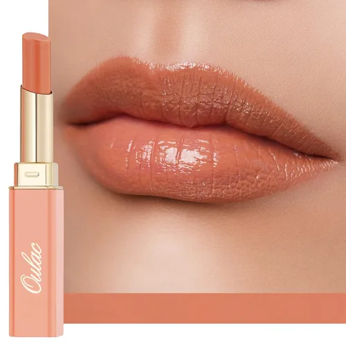 Vista 25 de Oulac Lápiz Labial Rosa Hidratante con Brillo - Lápiz Labial Hidratante Bálsamo Labial Tintado Brillante, Acabado Brillante Transparente Jugoso
