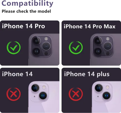 Vista 2 de Korecase Paquete de 2 protectores de lente de cámara para iPhone 14 Pro Max/Pro, verde alpino Vidrio templado de metal, dureza 9H antiarañazos