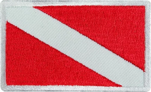 Vista 5 de Parche bordado de 100 inmersiones para buceo, emblema de bandera de buceo, recuerdo