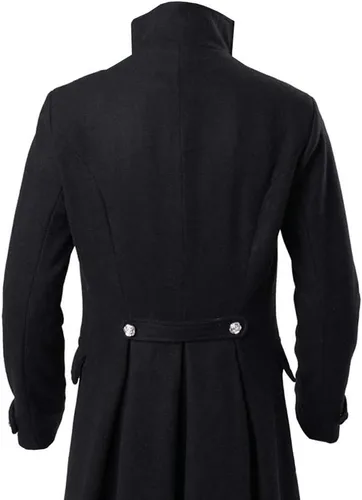 Vista 6 de Chaqueta vintage steampunk para hombre, estilo gótico, victoriano, uniforme, disfraz de Halloween