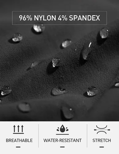 Vista 5 de PULI Pantalones de viaje ligeros para hombre, elásticos, elásticos, impermeables, de secado rápido, con bolsillos