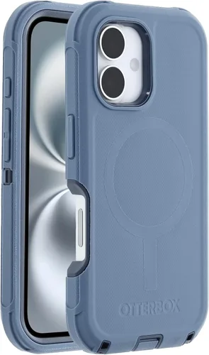 Vista 3 de OtterBox - Funda para iPhone 16, serie Defender, color azul (Baby Blue Jeans)