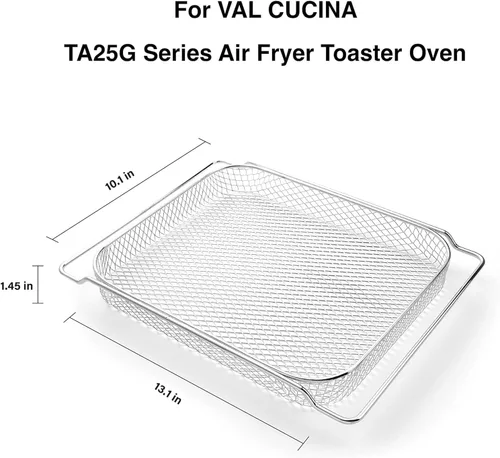 Vista 4 de VAL CUCINA Cesta de freír de aire, compatible con horno tostador de freidora de aire TA-25G (cesta para freidora de aire)