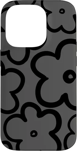 Vista 17 de Cute Flower Pattern Wildflower Charcoal Grey Black Floral Case for iPhone 17