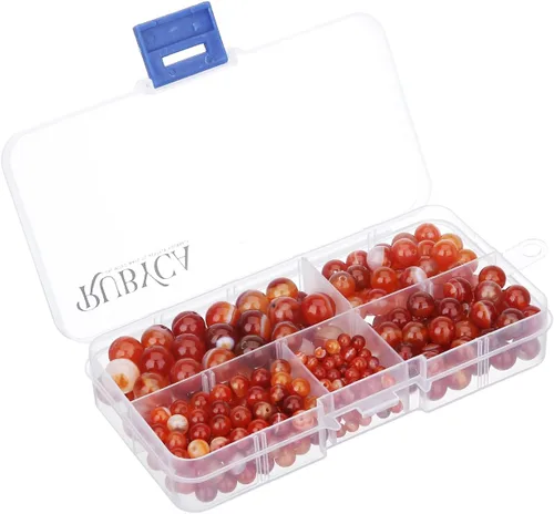 Vista 22 de RUBYCA Natural negro lava piedras preciosas redondas sueltas cuentas organizador caja de plástico fabricación de joyas mezcla tamaños