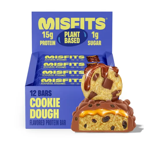 Vista 16 de Misfits Barras de proteína vegana – Pan de plátano Barras nutricionales – 0.49 oz de proteína, 0.04 oz de azúcar, a base de plantas, bajas