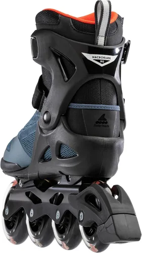 Vista 3 de Rollerblade Macroblade 90 Patines en línea de fitness para hombres adultos, Azul Orión/Naranja Picante, Patines en línea de rendimiento