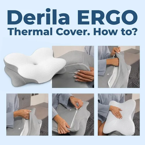 Vista 3 de Derila Ergo - Funda de almohada térmica para almohada cervical para cuello cervical, almohada refrescante para almohada de espuma viscoelástica