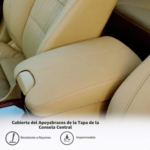 Vista 2 de A ABIGAIL Funda para reposabrazos de consola central Compatible con 2008 2009 2010 2011 2012 Honda Accord Cubierta de cuero cosida para consola Tapa