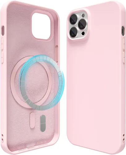 Vista 180 de oakxco Funda de silicona para iPhone 13 Mini/ 12 Mini magnética, compatible con carga inalámbrica Magsafe, goma delgada y suave, cubierta protectora