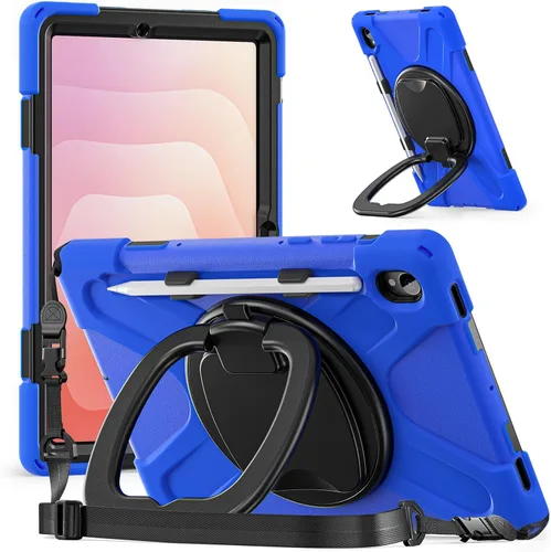 Vista 124 de 360 Rotation Case for Galaxy Tab ActivePro/Tab Active4 Pro/Active 5 Pro 10.1" Sturdy Cover Rotate Ring Stand Shoulder Carrying Strap Hand Strap