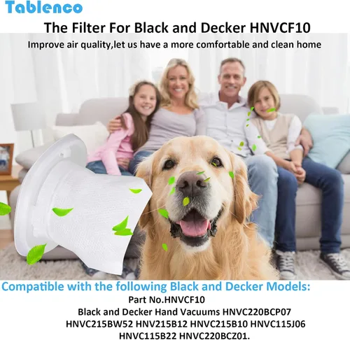 Vista 7 de Filtros de repuesto HNVCF10, compatibles con aspiradoras de mano Black and Decker Dustbuster HNVC215B10, HNV215B12, HNVC215BW52, HNVC115J06
